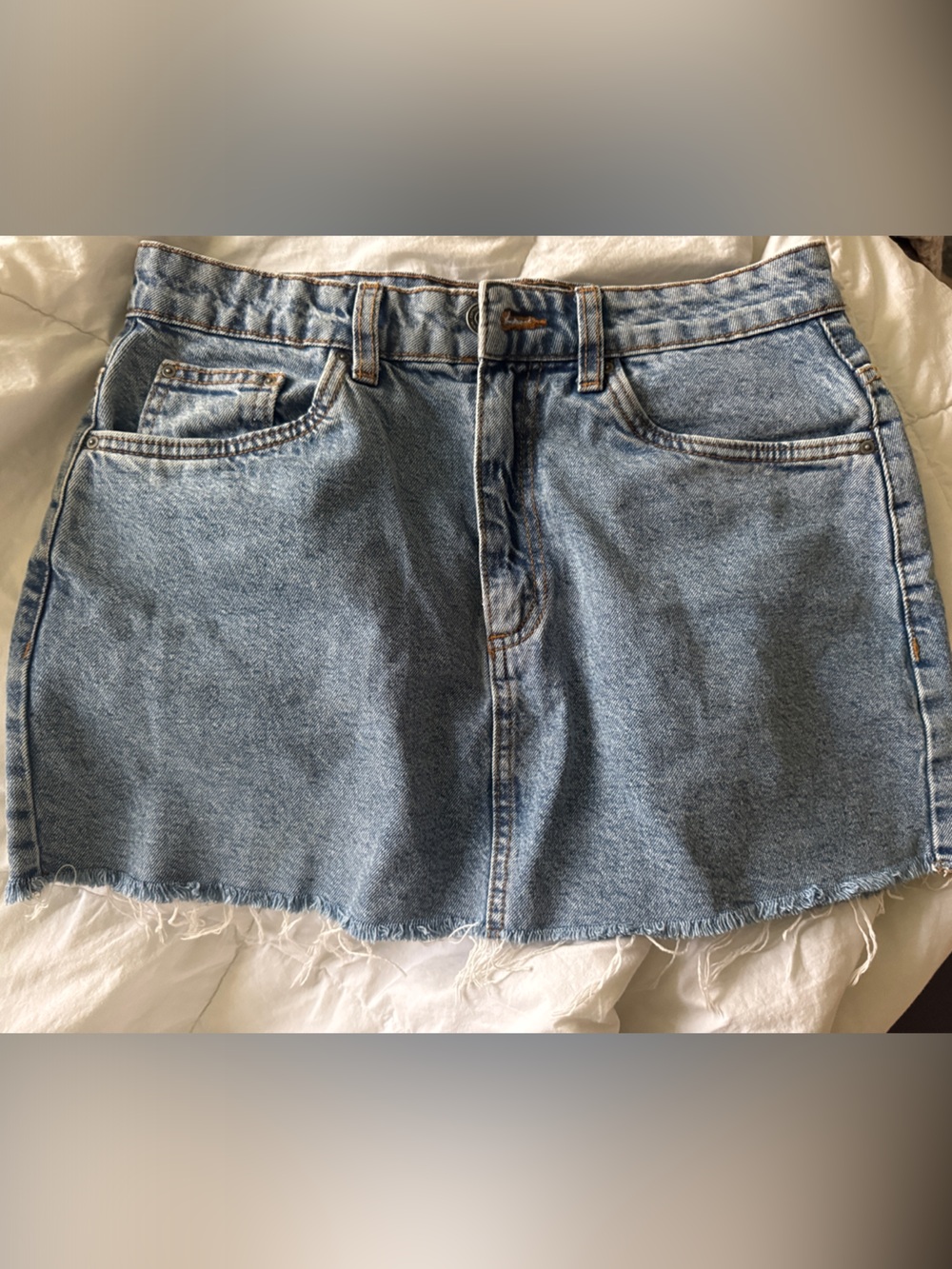 Cotton On Light Blue Frayed Hem Denim Shorts